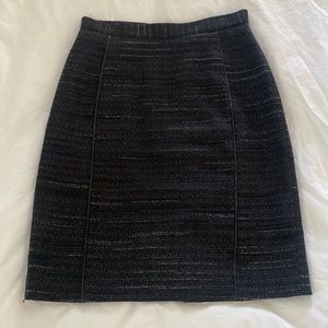 Black Antonio Melani pencil skirt with thin leather detail